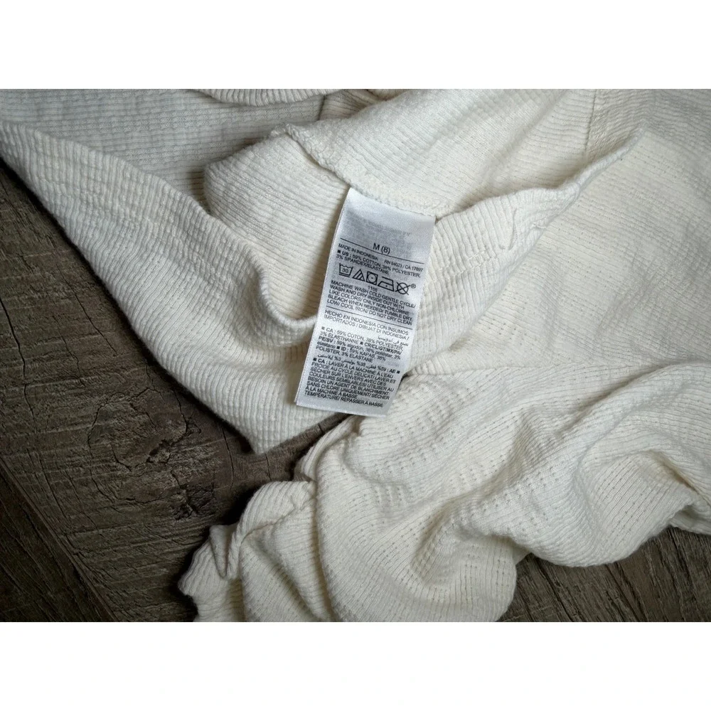 Old Navy Girl's Waffle Knit Top Set Leopard Print & Puff Sleeve Cream Size 8 M
